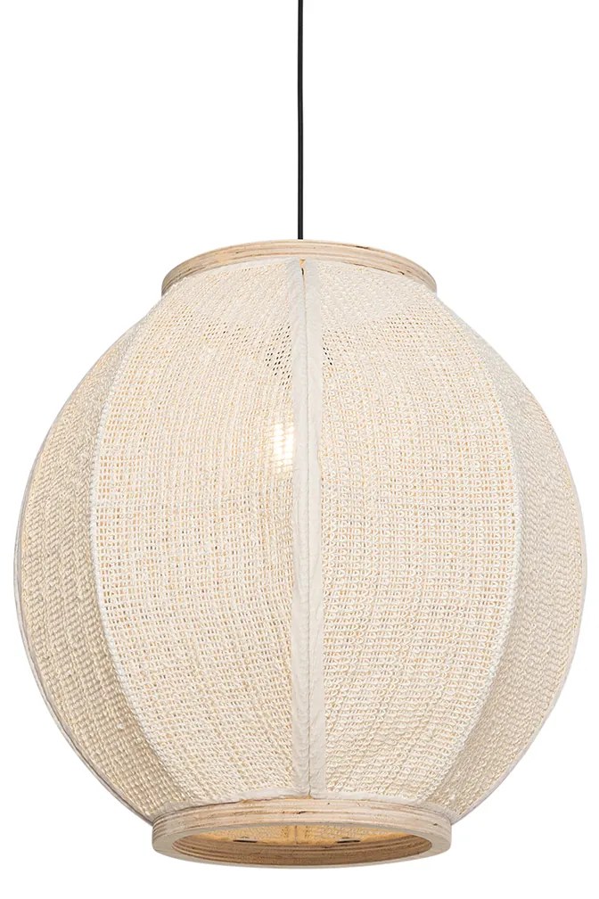 Oosterse hanglamp naturel stof 46 cm - Rob