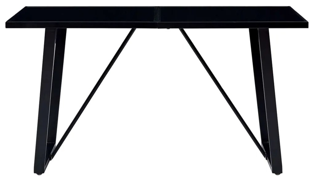 vidaXL Eettafel 160x80x75 cm gehard glas zwart
