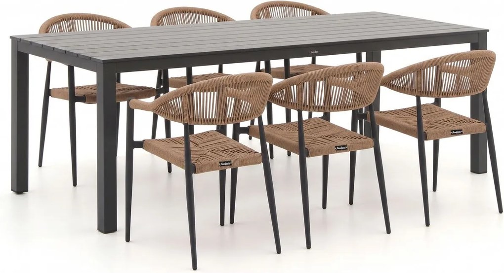 Diningset Manifesto  | 6 personen aluminium | Tuinset stapelbaar | 7-delig | Kees Smit Tuinmeubelen