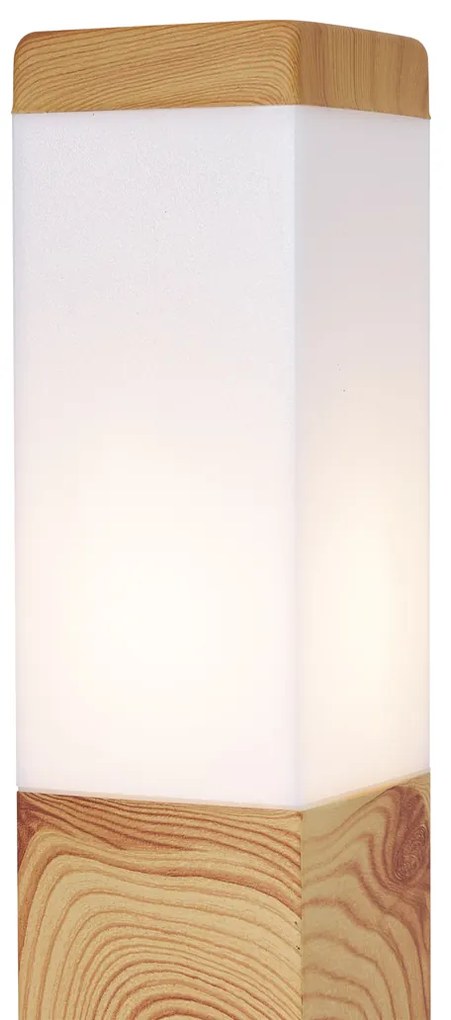 Moderne staande buitenlamp staal met hout print 45cm IP44 - Malois Modern E27 IP44 Buitenverlichting