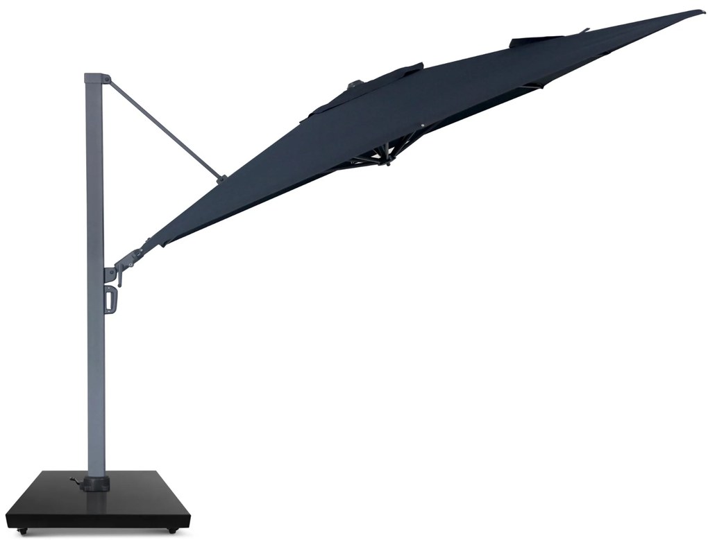 Zweefparasol 3x3.5m S2 Excellent (incl. voet + hoes) Grijs-antraciet Camello Luna