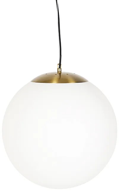 Eettafel / Eetkamer Smart Scandinavische hanglamp met dimmer goud met opaal glas 40cm incl. Wifi A60 - Ball 40 E27 Scandinavisch bol / globe / rond Binnenverlichting Lamp