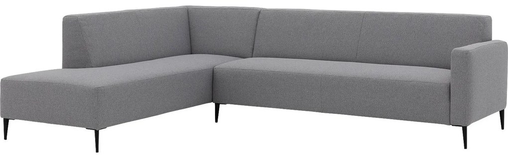 Goossens  Key West grijs, stof, 3-zits, modern design met ligelement links