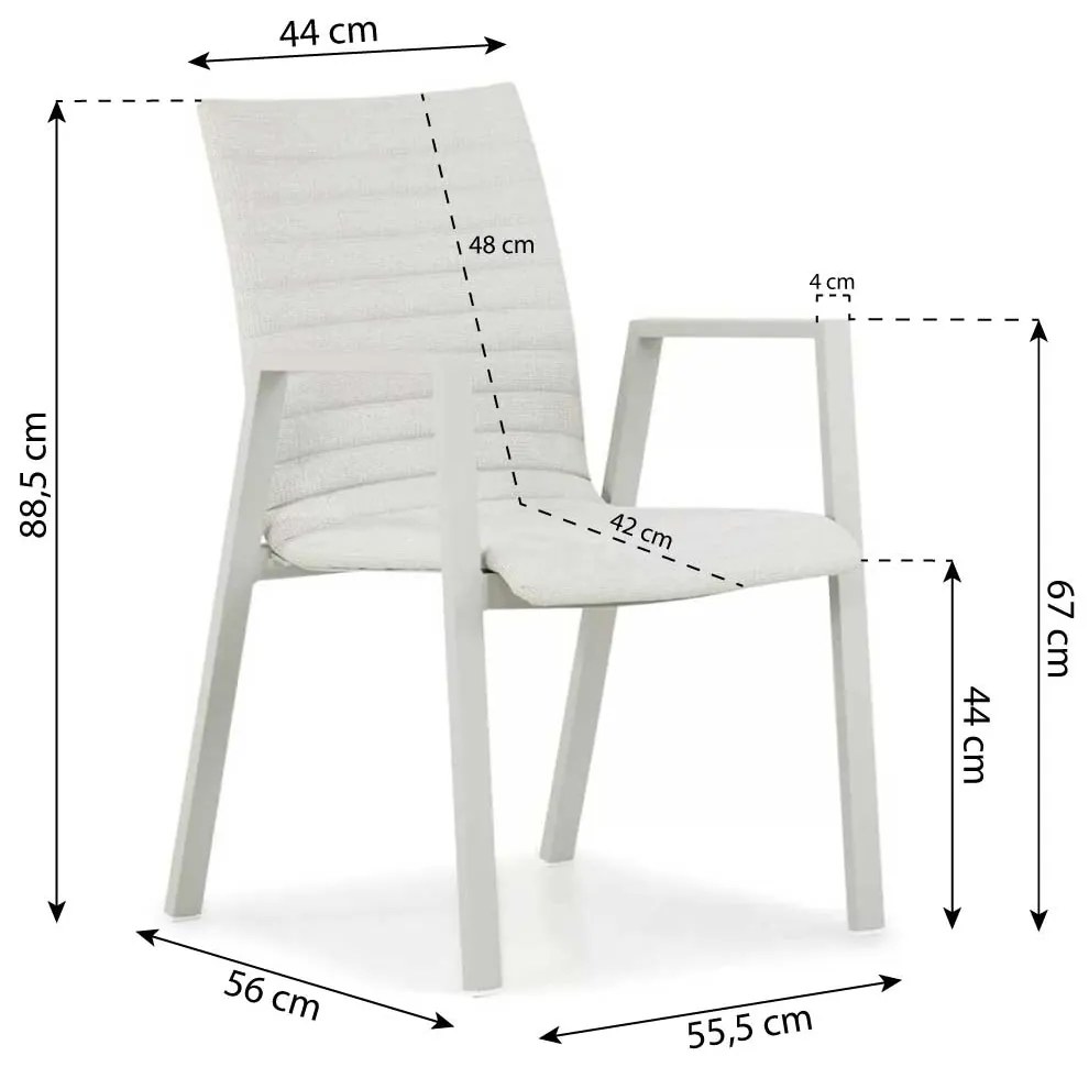 Tuinset Ronde Tuintafel 4 personen 120 cm Aluminium/textileen Taupe  Osmen Joliet/Sand