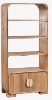 Kivalina 190 Cm Boekenplank Van Mangohout En Natuursteen Travertijn - Mangohout - Sklum