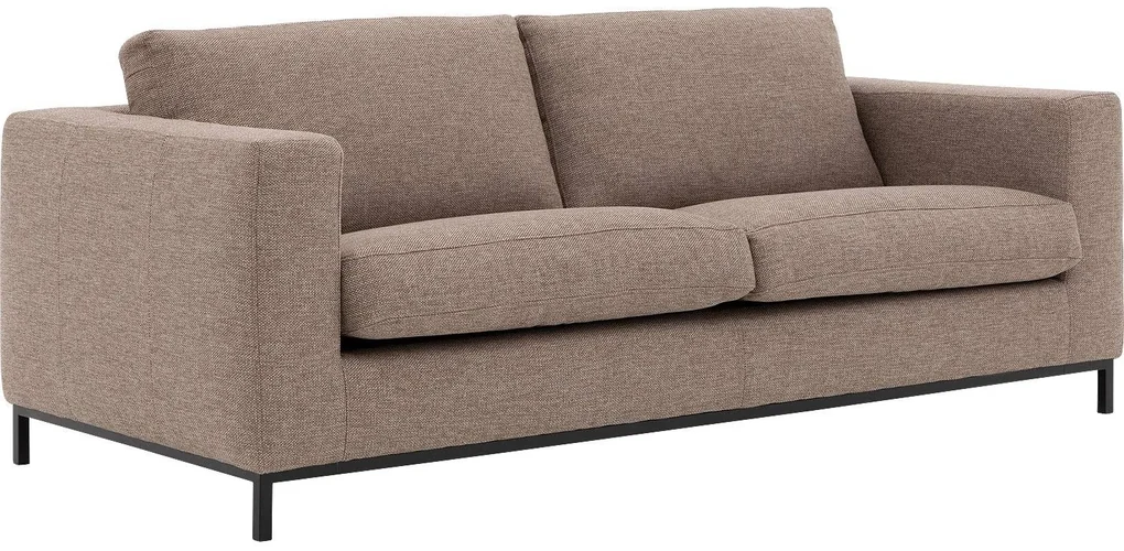 Goossens Bank Maxima bruin, stof, 3,5-zits, elegant chic