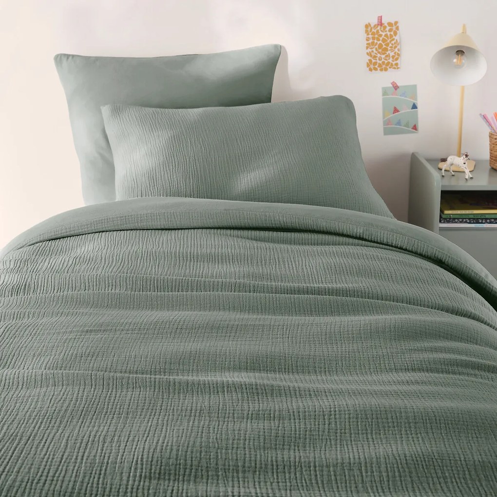 Kinderdekbedovertrek in gaas/gewassen katoen, Kumco