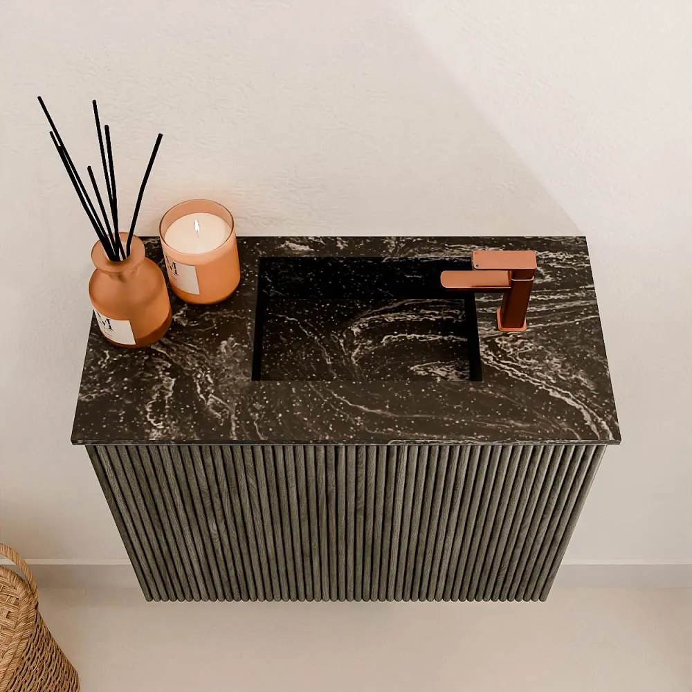 Mondiaz Joya DLux 50cm toiletmeubel shadow met wastafel faye rechts 1 kraangat lava