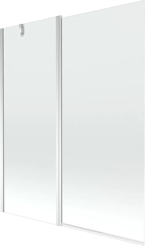 Mexen Flip badscherm 2-delig 140 x 150 cm, transparant, chroom - 894-140-101-01-00