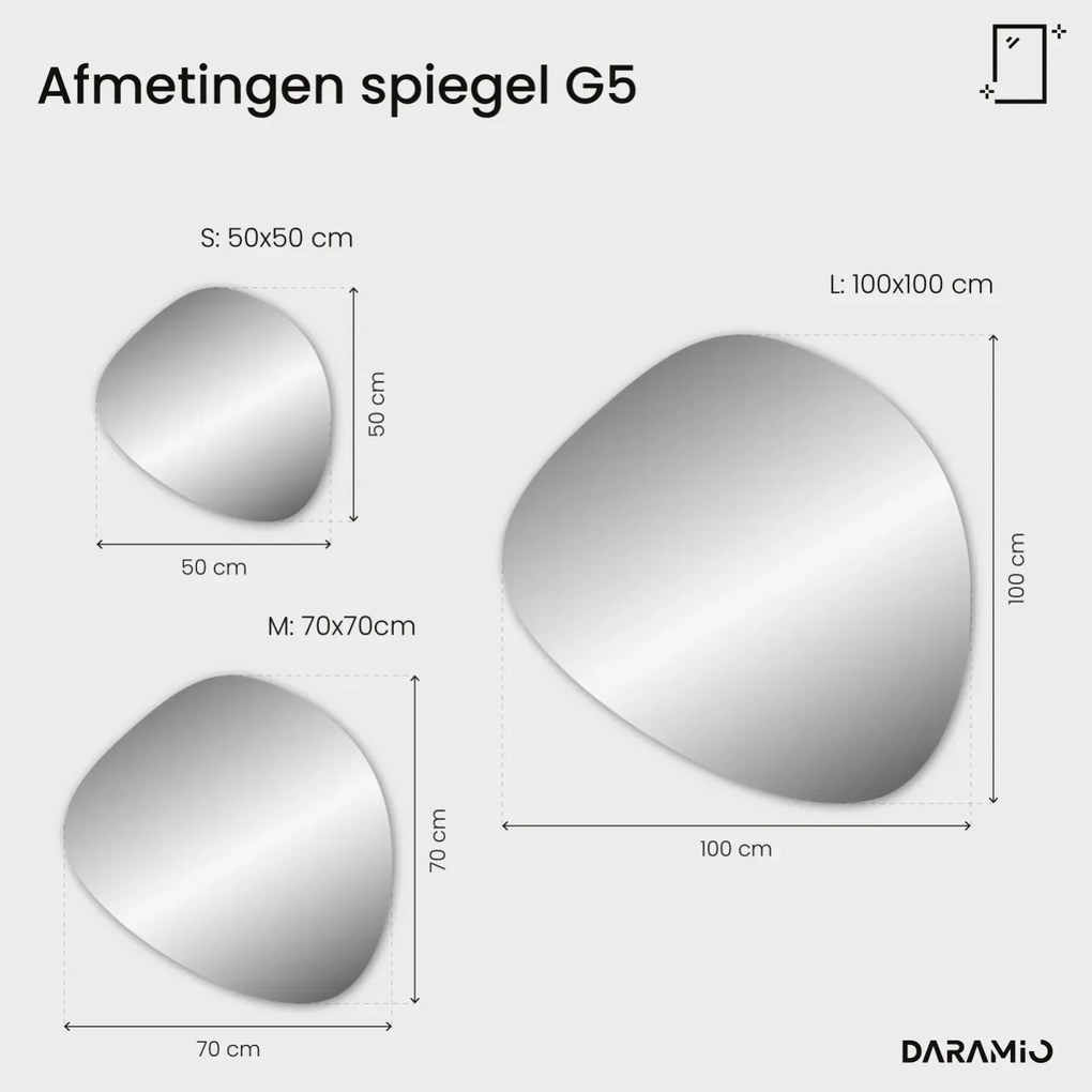 Atypische spiegel met LED-verlichting G5