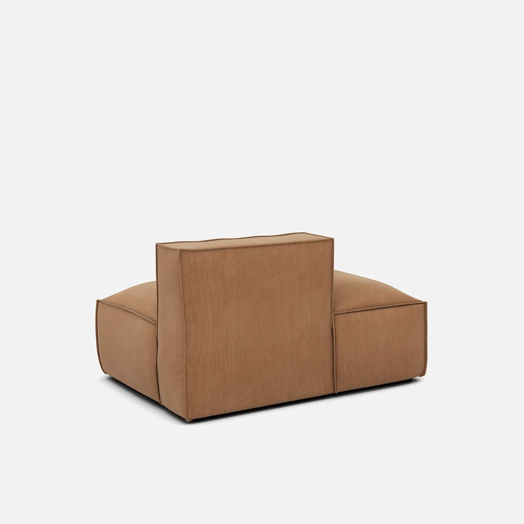 Links chaise longue-element voor modulaire bank, in ribfluweel, Seven