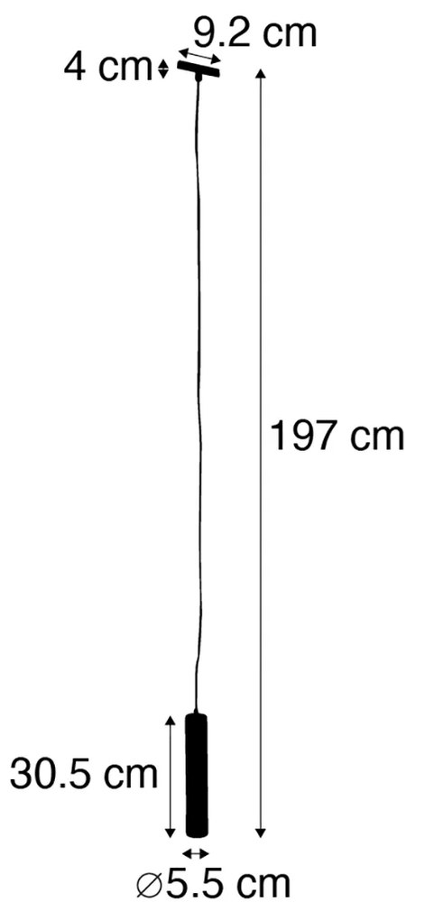 Design hanglamp wit incl. rail adapter 1-fase - Slimline Tuba small
