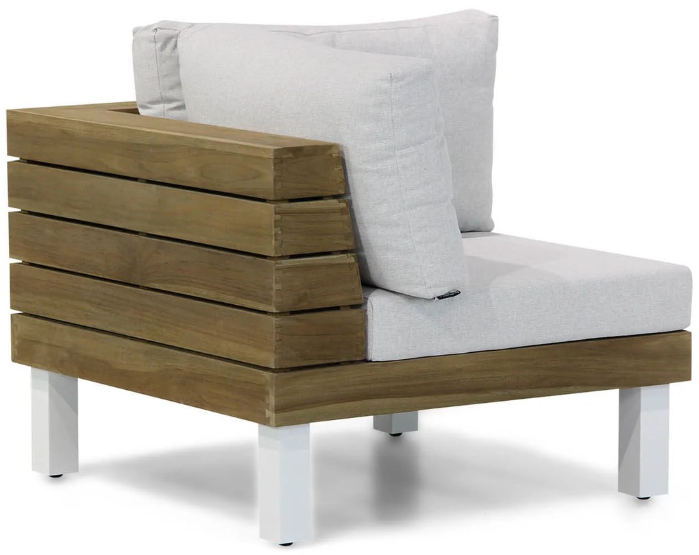 Hoek loungeset 6 personen Teak Old teak greywash  Lifestyle Garden Furniture Seashore/Brighton