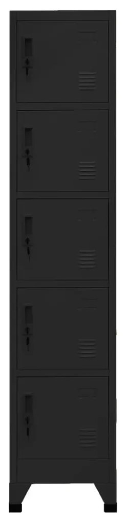 vidaXL Lockerkast 38x40x180 cm staal zwart