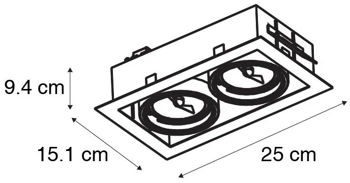 Set van 6 Moderne inbouwspot wit 2-lichts verstelbaar - Oneon 70