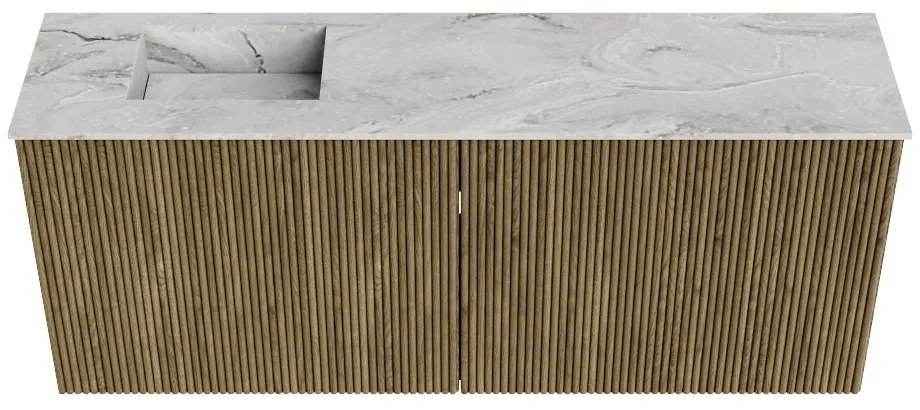 Mondiaz Joya DLux 100cm toiletmeubel dusk met wastafel faye links 1 kraangat glace