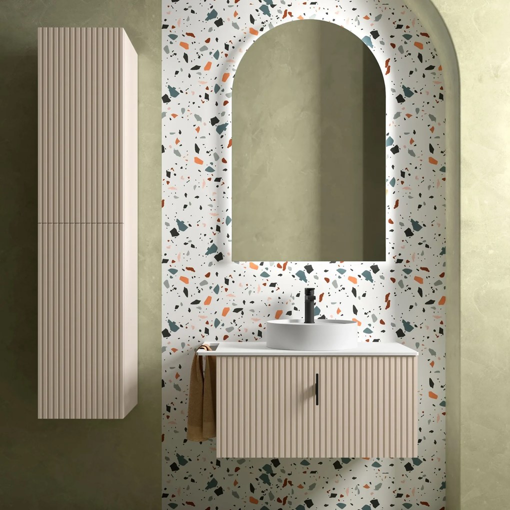 Muebles Raya onderkast ribbelfront 90cm met 1 softclose lade macchiato