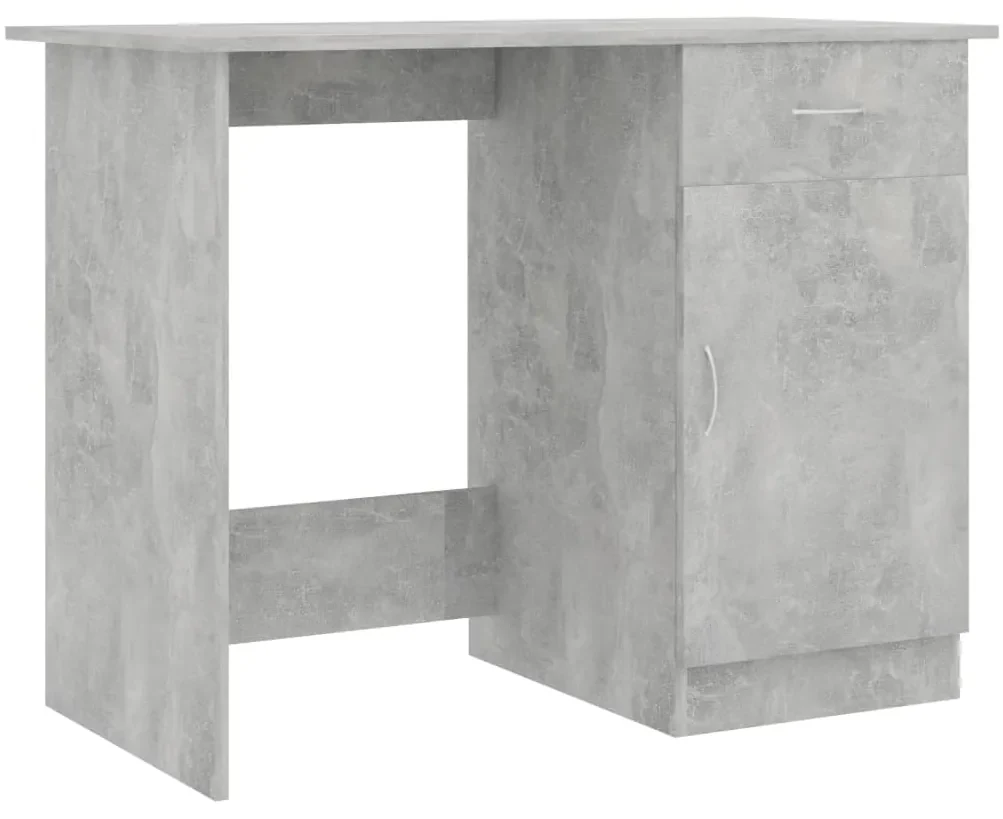 vidaXL Bureau 100x50x76 cm bewerkt hout betongrijs