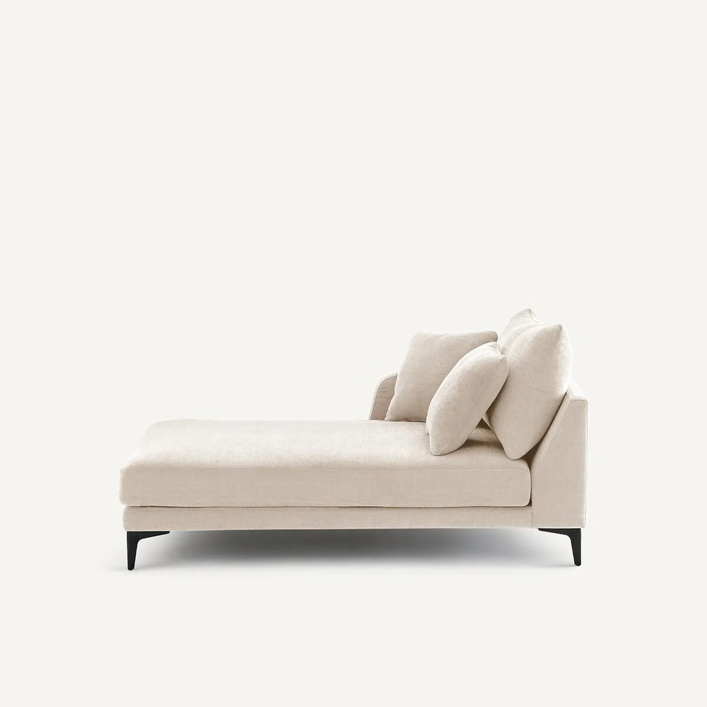 Longchair in polyester-katoen, MODERNISTE, ontwerp van Emmanuel Gallina