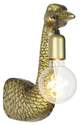 Vintage wandlamp messing - Animal Camel bird