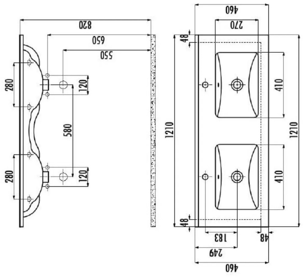 Sanicare Q1 badkamermeubel met 2 laden 120 cm hoogglans wit