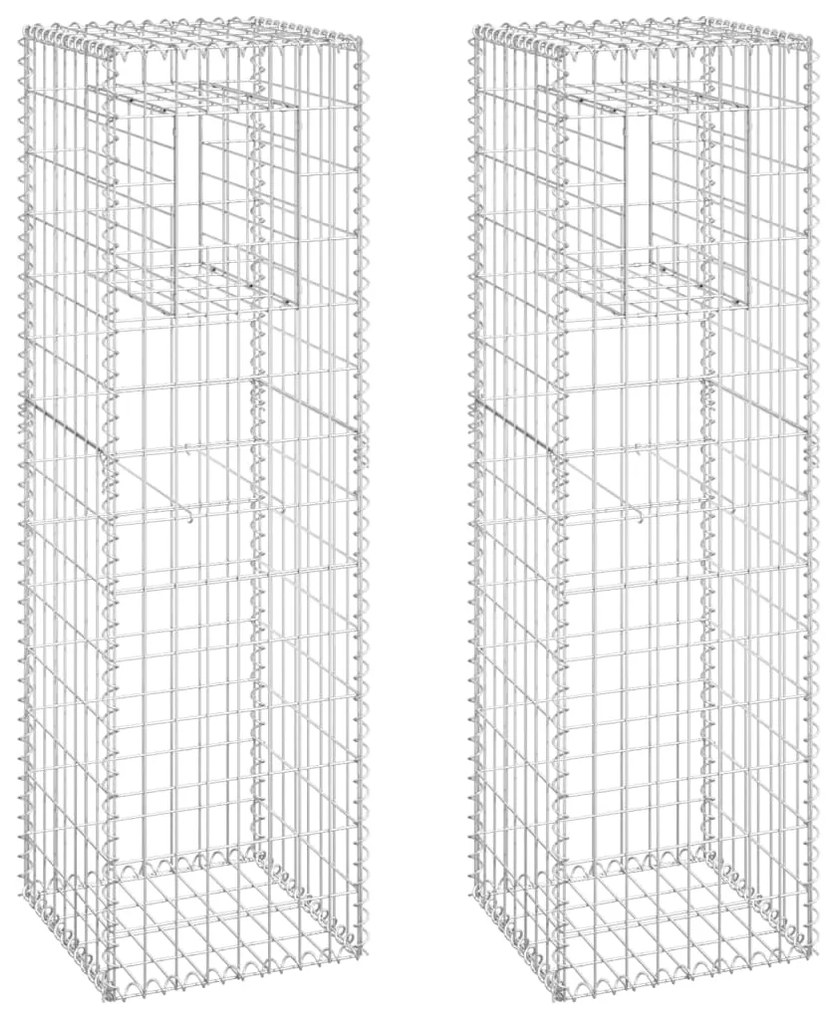 vidaXL Schanskorf palen 2 st 40x40x140 cm ijzer