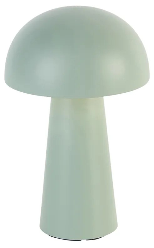 Buitenlamp met dimmer Tafellamp met dimmer mushroom groen incl. LED oplaadbaar IP44 - Daniel Design IP44 Buitenverlichting rond Lamp