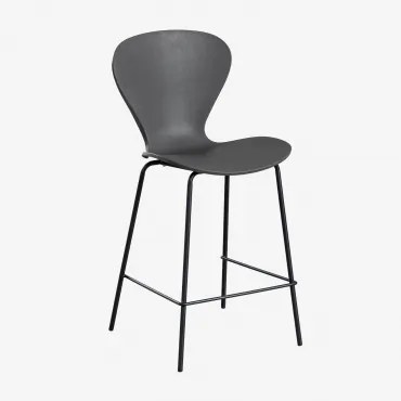 Pack Van 4 Hoge Krukken Uit ↑65 Cm & Zwart & Polypropyleen Donkergrijs - Sklum