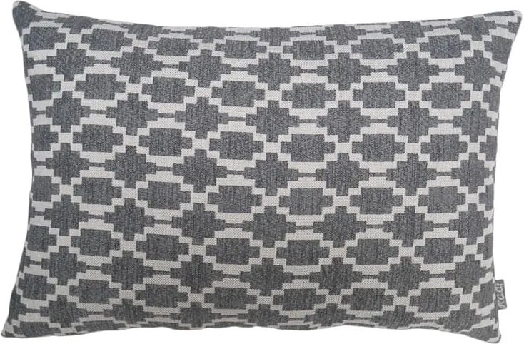 Kussen grijs patroon, langwerpig, Lindy Met binnenkussen 50 x 35 cm