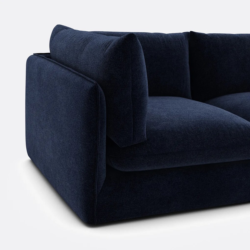 Modulaire 3-zitsbank met poef, gemêleerd polyester, Malo