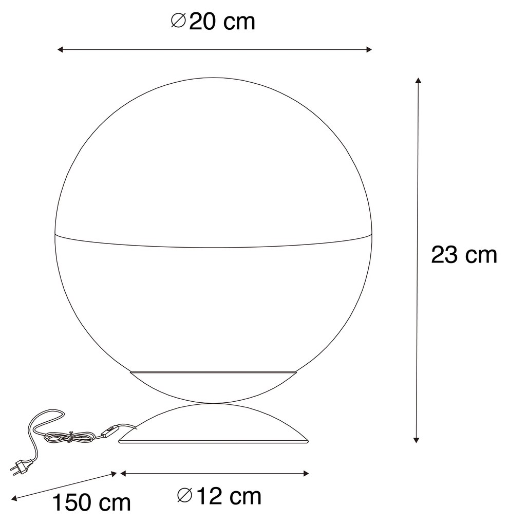Retro tafellamp zwart met helder glas - Eclipse Retro E27 bol / globe / rond Binnenverlichting Lamp
