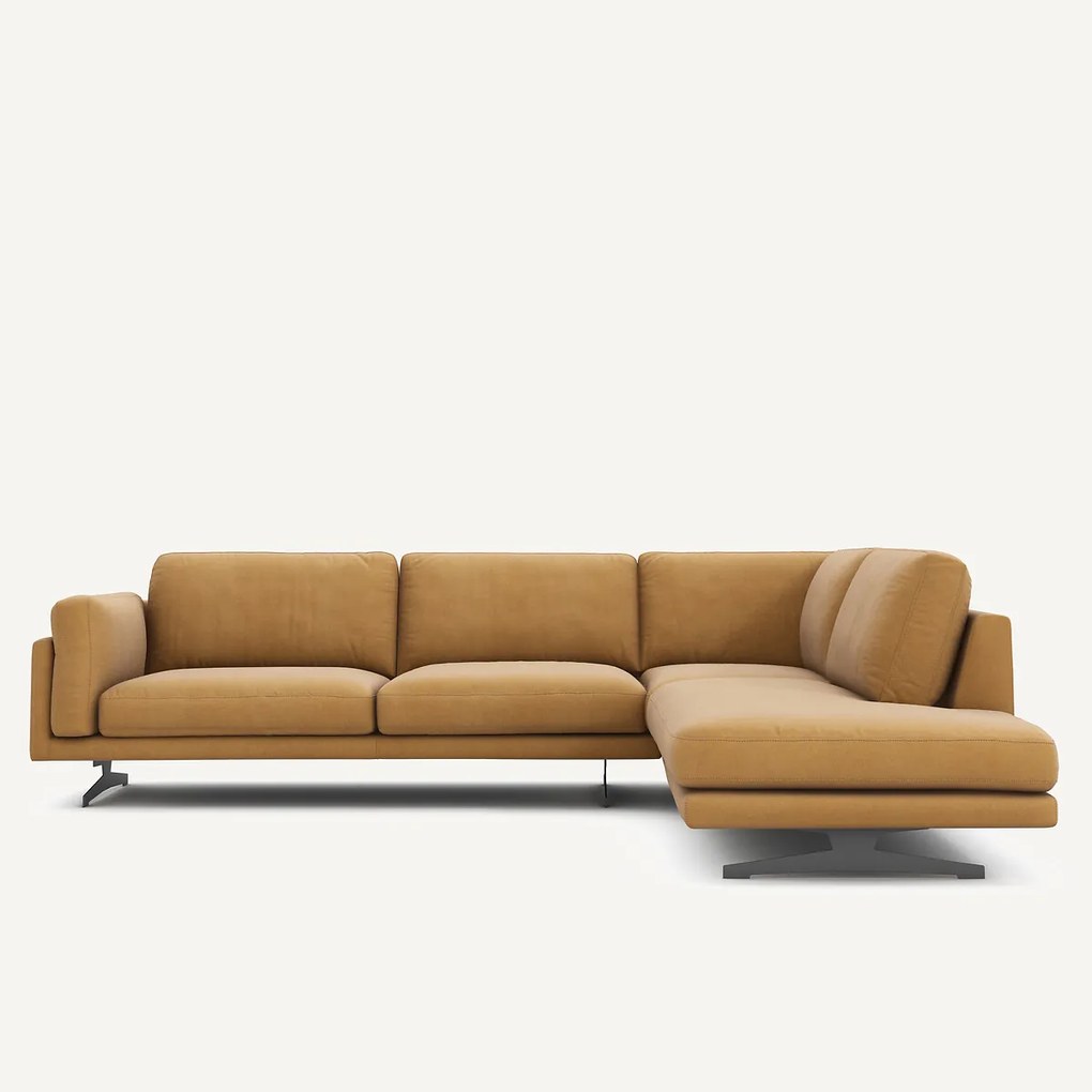 Hoekbank in fluweel linnen, César