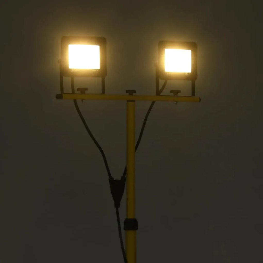vidaXL Spotlight met statief LED 2x20 W warmwit