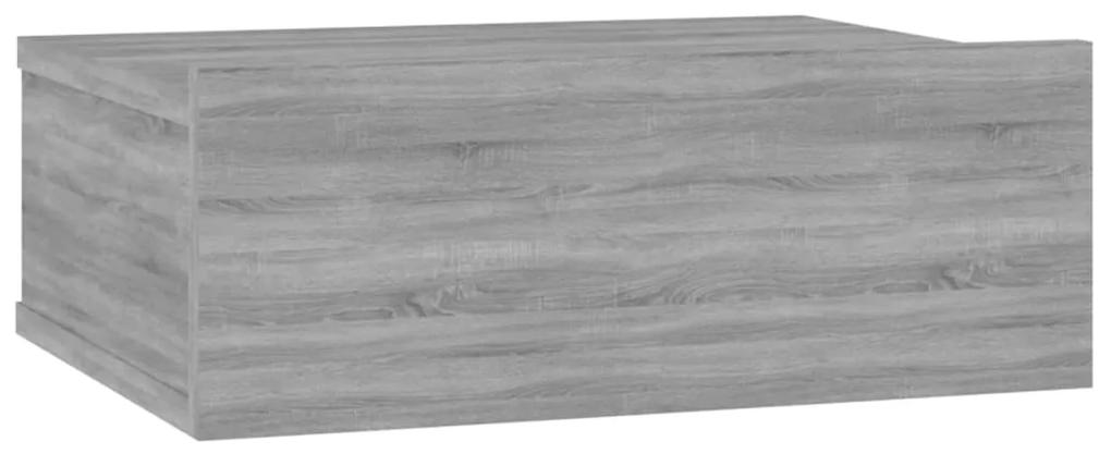 vidaXL Nachtkastje zwevend 40x30x15 cm bewerkt hout grijs sonoma eiken
