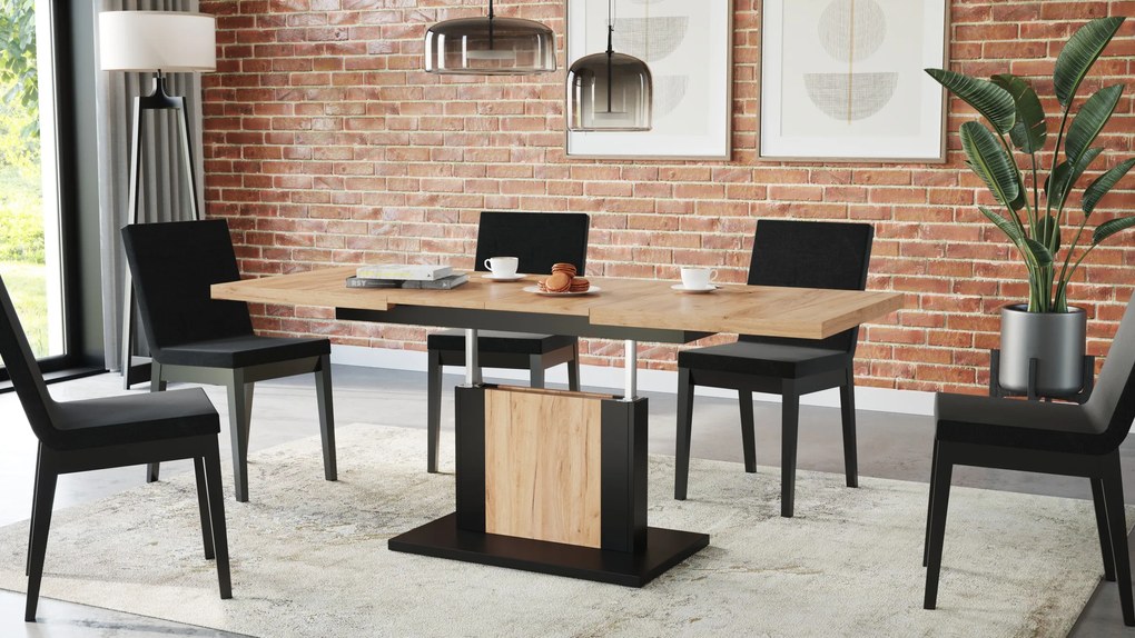 ORION gouden eiken / zwart, salontafel