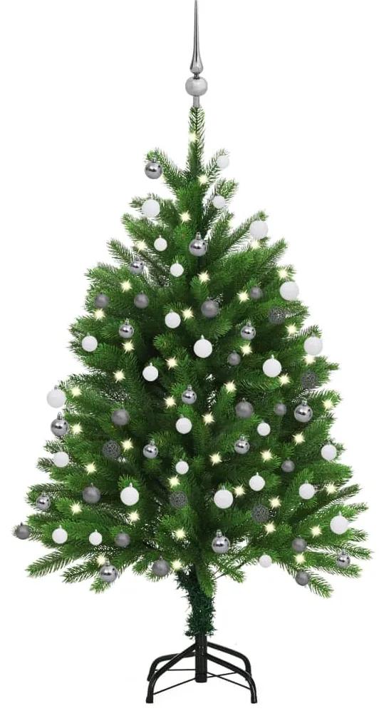 vidaXL Kunstkerstboom met LED's en kerstballen 120 cm groen