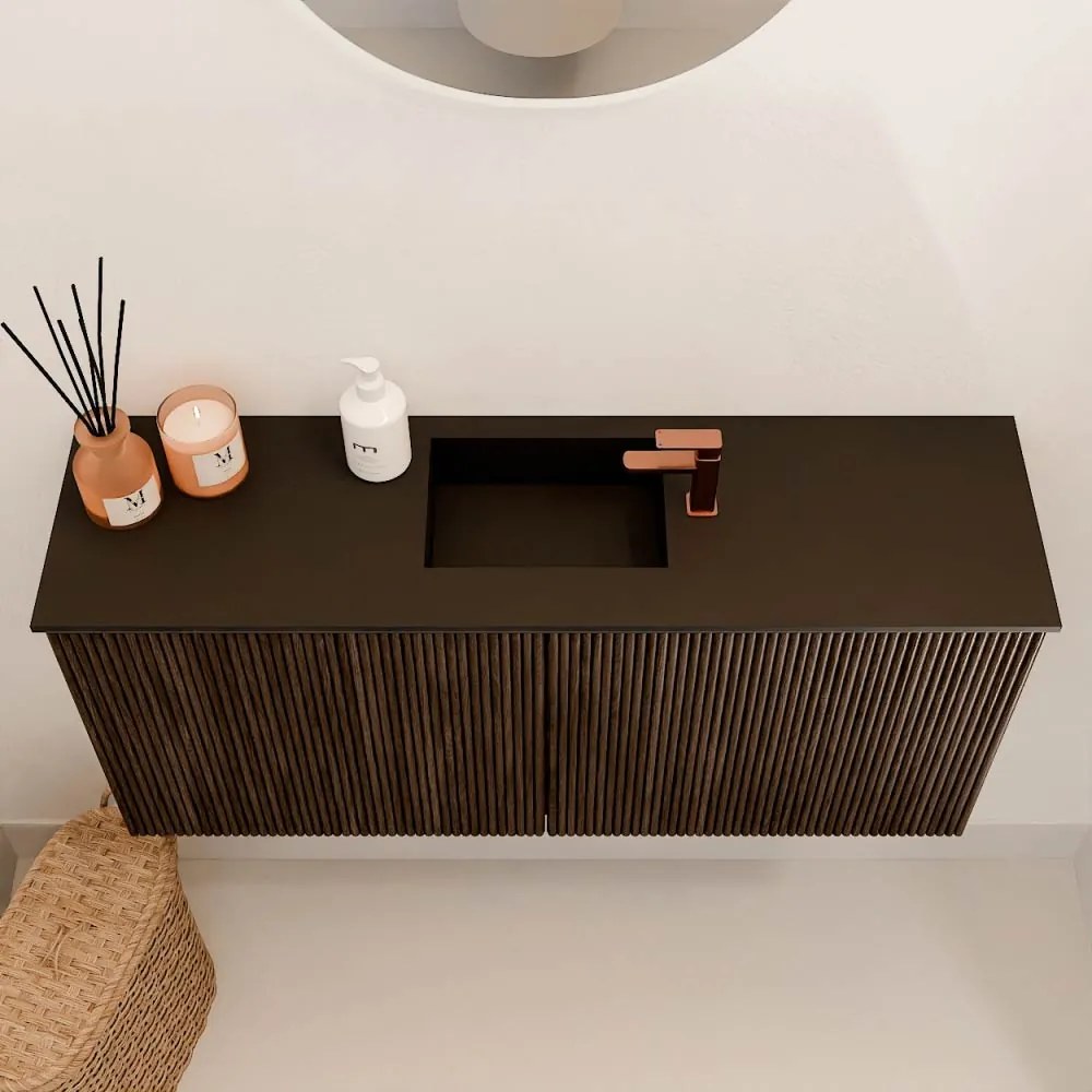 Mondiaz Joya 90cm toiletmeubel walnut met wastafel faye midden 1 kraangat urban
