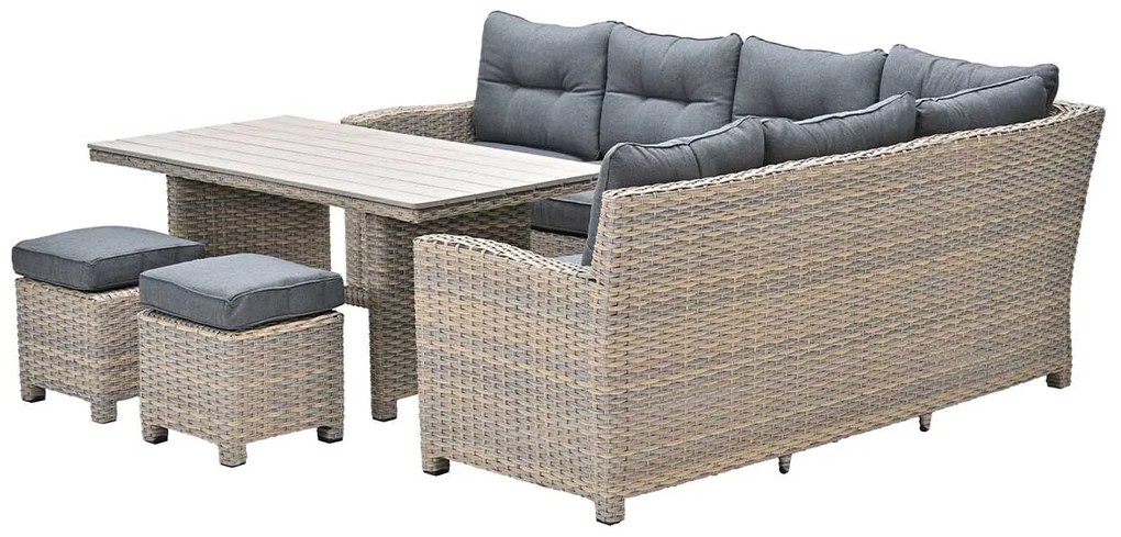 Garden Impressions Alaska lounge dining set 6-delig rechts - light teak vironwood