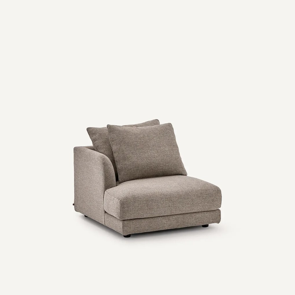 Halve bank links, modulair, in tweed, TIBERIO