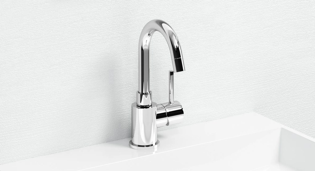 Clou Xo wastafelkraan met draaibare uitloop type 1 chroom