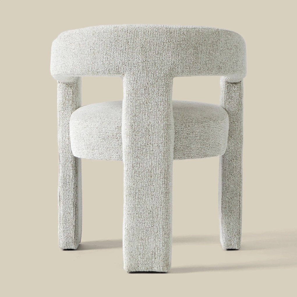 Design Eetkamerstoel Creme Volledig Stof
