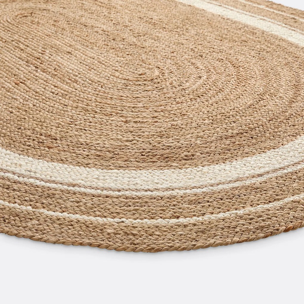 Ovalen vloerkleed in jute, Aftas