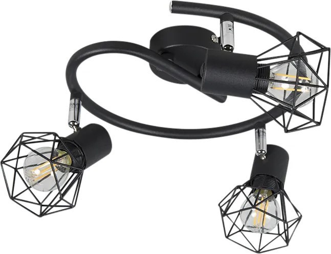 Smart spot zwart draai- en kantelbaar incl. 3 Wifi P45 - Mosh