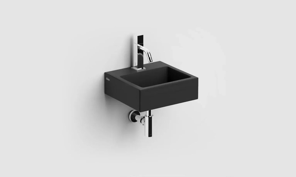 Clou Flush 1 keramische fontein 28cm met kraangat zwart mat