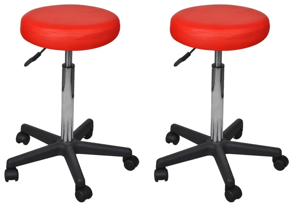 vidaXL Kantoorkrukken 2 st 35,5x98 cm kunstleer rood