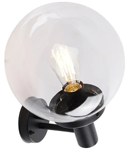 Buiten wandlamp zwart met kunststof IP44 RVS - Sfera