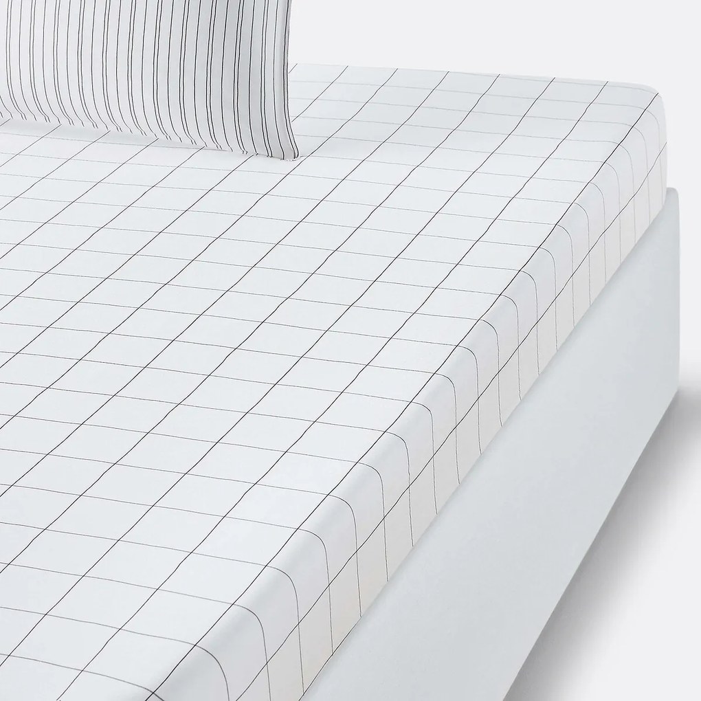 Hoeslaken in gewassen katoen Monille