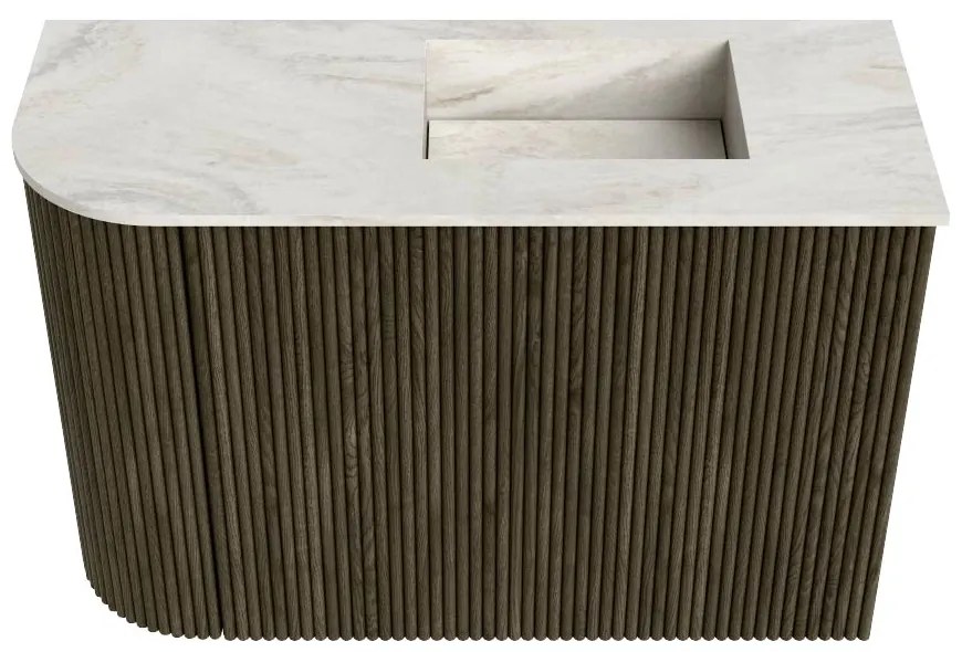 Mondiaz Joya DLux 60cm toiletmeubel ronding links shadow met wastafel faye rechts zonder kraangat ostra