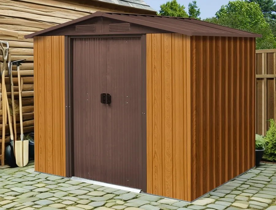 Metalen gereedschapshuisje Helsinki 2,4 x 1,3 m Store Boss bruin