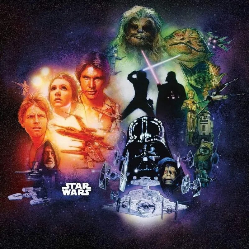 Star Wars Classic Poster Collage Vlies Fotobehang 250x250cm 5-banen